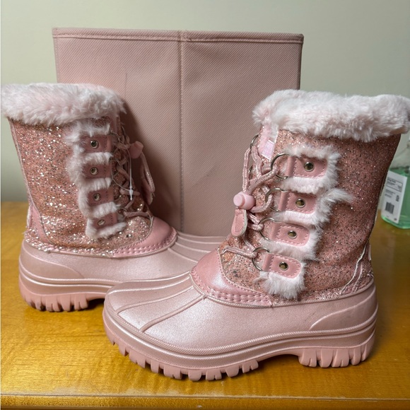 Pink Glitter Fur-Lined Boots - Picture 2 of 6